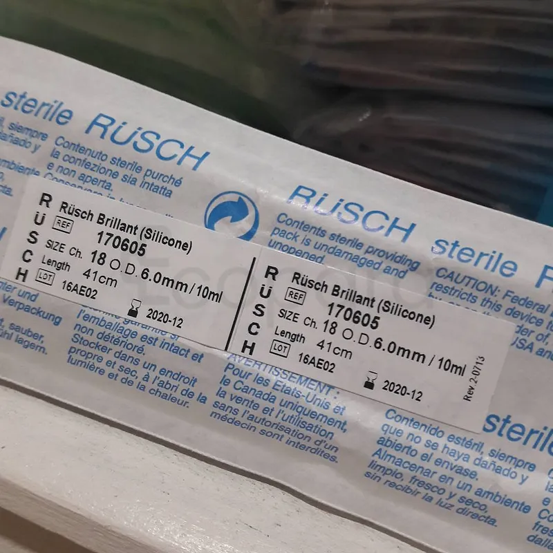 RUSCH STERILE 18CH SONDE FOLEY BRILLANT SILICONE REFERENCE 170605
