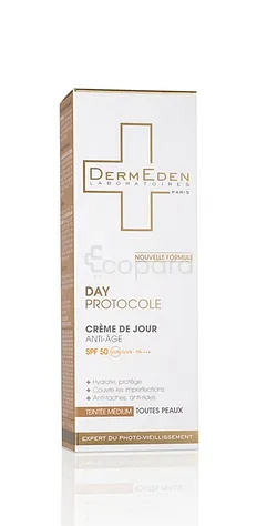 DERMEDEN DAY PROTOCOL ANTI-ÂGE CREME DE JOUR SPF50 TEINTE MEDIUM 50ML