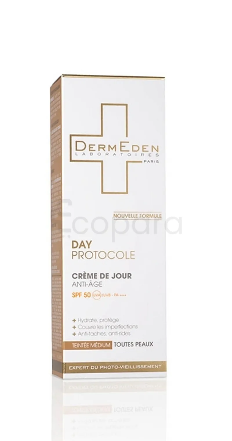 DERMEDEN DAY PROTOCOL ANTI-ÂGE CREME DE JOUR SPF50 TEINTE MEDIUM 50ML
