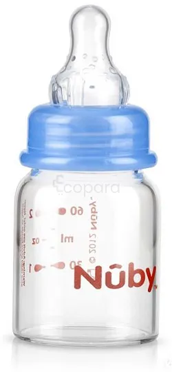 NUBY BIBERON EN VERRE COL STANDARD +0MOIS 60ML REFERENCE ID1177