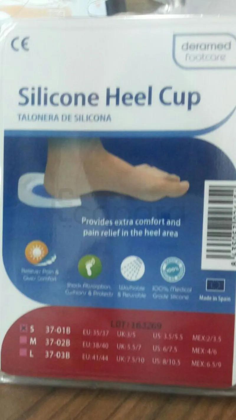 DERAMED FOOTCARE SILICONE HEEL CUP TAILLE S REFERENCE 37-01B