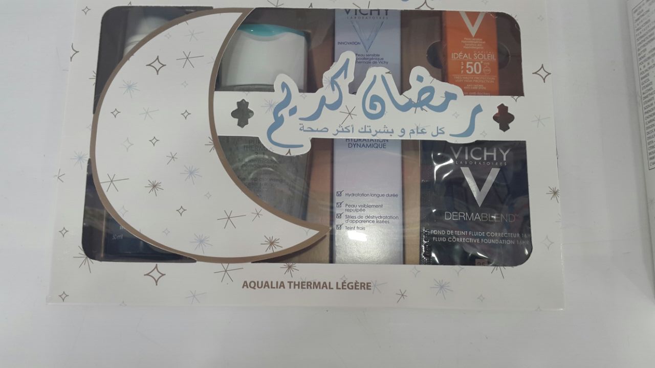 VICHY PACK RAMADAN AQUALIA THERMAL LEGERE ECHANTILLON AQUA LEGERE FOND DE TEINT DERMABLEND NUMERO 25 + EAU THERMALE MIGNATURE + IDEAL SOLAIRE + PURETE THERMALE