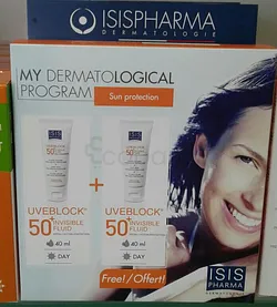 ISISPHARMA PACK UVEBLOCK 50+ INVISIBLE FLUID 40ML + UVEBLOCK 50+ INVISIBLE FLUID 40ML OFFERT
