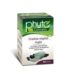 PHYTO CONSEILS CHARBON VEGETAL ARGILE BOITE DE 60 GELULES