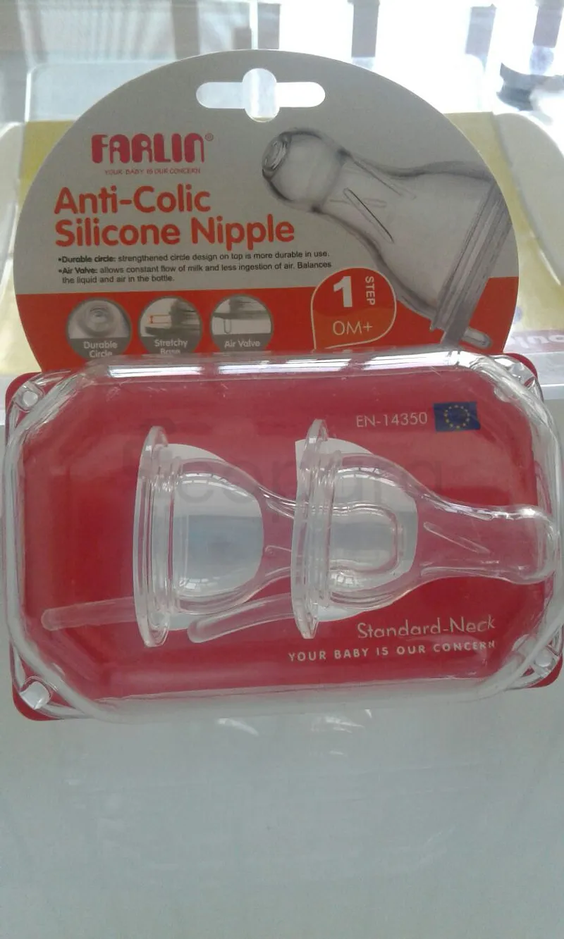 FARLIN TETINE ANTI-COLIQUE SILICONE STEP 1 BOITE DE 2 REFERENCE EN-14350