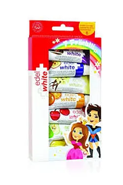 EDEL WHITE DENTIFRICES FRUITS JUNIOR BOITE DE 7 PAR UNITE