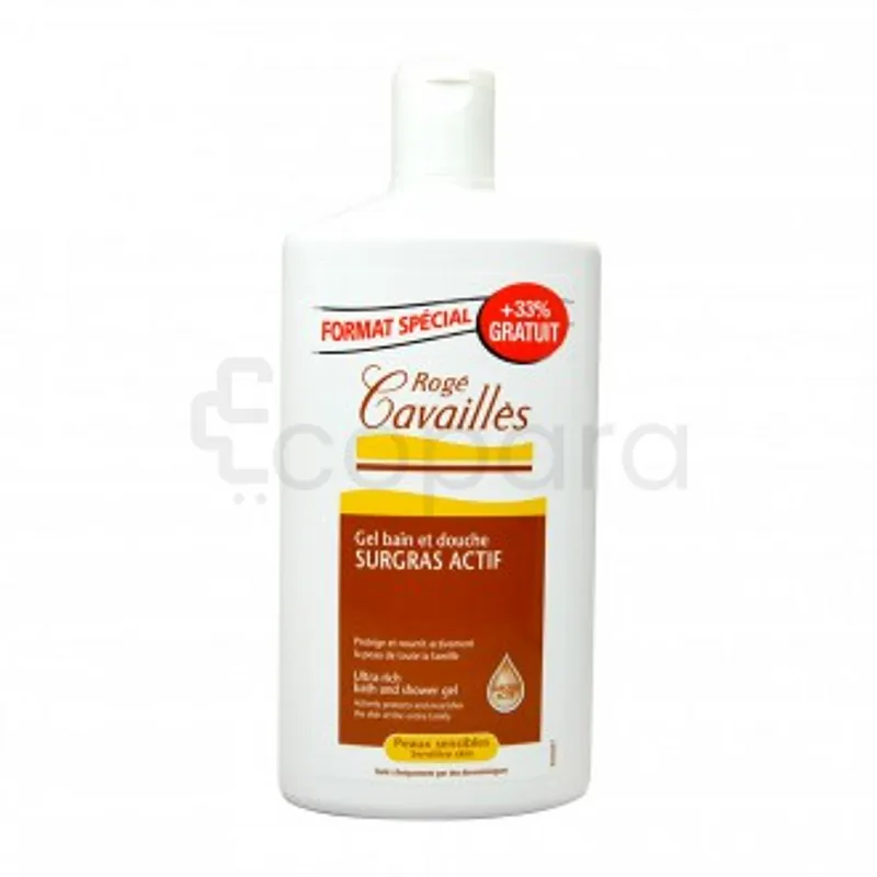 ROGE CAVAILLES LAIT BAIN ET DOUCHE SURGRAS ACTIF HYDRATANT PEAUX SENSIBLES +33% GRATUIT 400ML