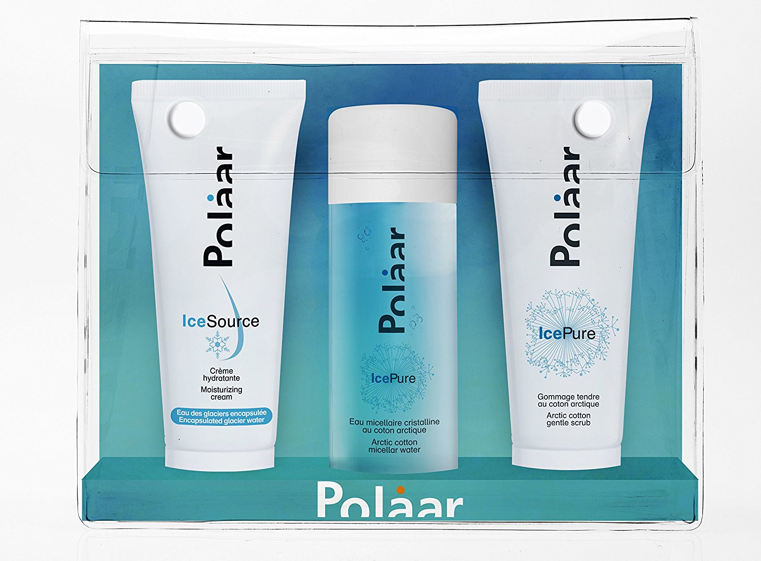 POLAAR ICESOURCE KIT DECOUVERTE CREME HYDRATANTE 25ML + ICEPURE EAU MICELLAIRE 50ML + ICEPURE GOMMAGE TENDRE 30ML