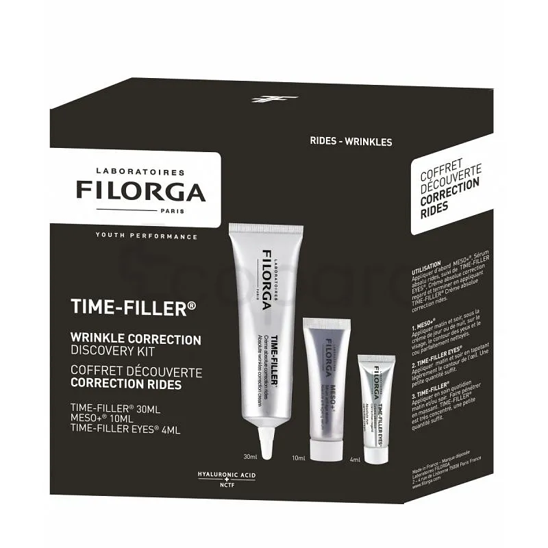 FILORGA TIME-FILLER COFFRET DECOUVERTE CORRECTION RIDES TIME-FILLER 30ML + MESO+ 10ML + TIME-FILLER EYES 4ML