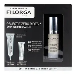 FILORGA COFFRET OBJECTIF ZERO RIDES TIME-ZERO SERUM MULTI-CORRECTION RIDES 30ML + TIME-FILLER CREME JOUR 30ML + TIME-FILLER CONTOUR DES YEUX 4ML