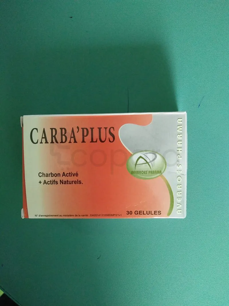 CARBA'PLUS CHARBON ACTIVE + ACTIFS NATURELS BOITE DE 30 GELULES