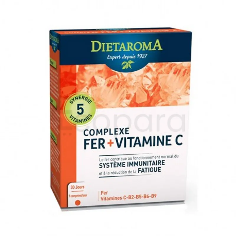 DIETAROMA COMPLEXE FER + VITAMINE C BOITE DE 30 COMPRIMES