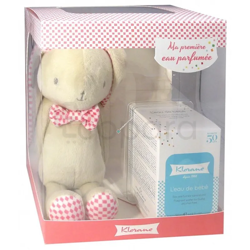 KLORANE BEBE COFFRET ROSE L'EAU DE BEBE + LAPIN
