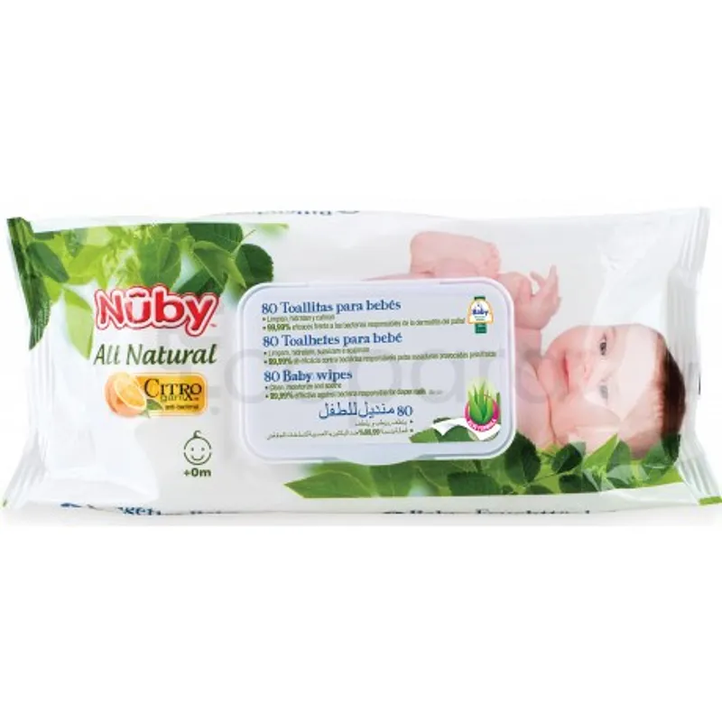 NUBY ALL NATURAL LINGETTES POUR BEBE BOITE DE 80