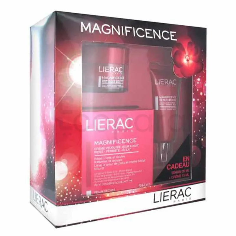 LIERAC COFFRET MAGNIFICENCE CREME VELOUTEE JOUR ET NUIT 50ML + SERUM ROUGE 20ML + CREME VELOUTEE JOUR ET NUIT 15ML