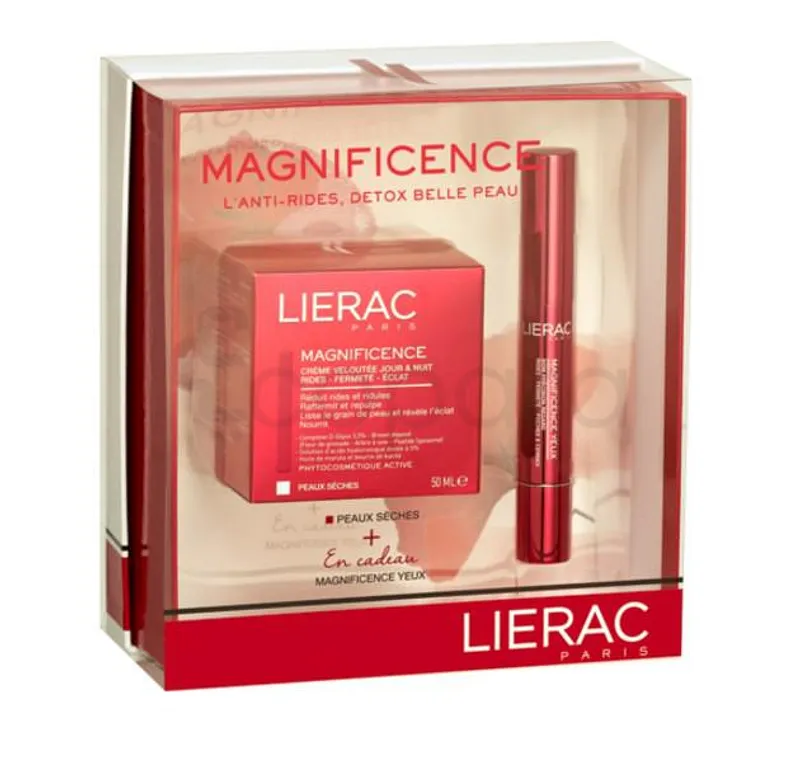 LIERAC COFFRET MAGNIFICENCE CREME VELOUTEE JOUR ET NUIT 50ML + MAGNIFICENCE YEUX 4G OFFERT PEAUX SECHES