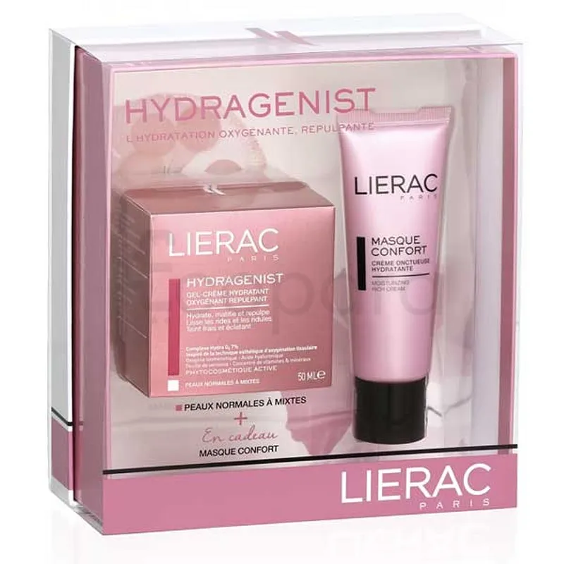 LIERAC COFFRET HYDRAGENIST GEL CREME HYDRATANT 50ML + MASQUE CONFORT OFFERT