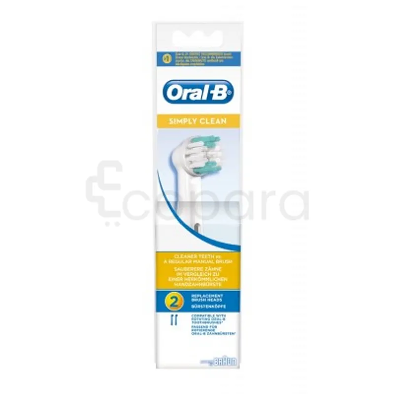 ORAL-B RECHARGE ELECTRIQUE SIMPLY CLEAN BOITE DE 2 REFERENCE EB17B