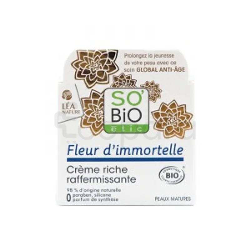 SO'BIO ETIC FLEUR D'IMMORTELLE CRÈME RICHE RAFFERMISSANTE BIO 50ML