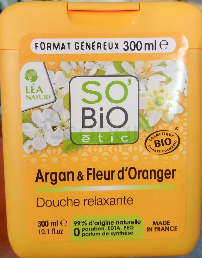 SO'BIO ETIC ARGAN & FLEUR D'ORANGER DOUCHE RELAXANTE 300ML
