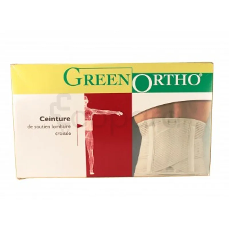 GREEN ORTHO CEINTURE DE SOUTIEN LOMBAIRE CROISEE REFERENCE 1485
