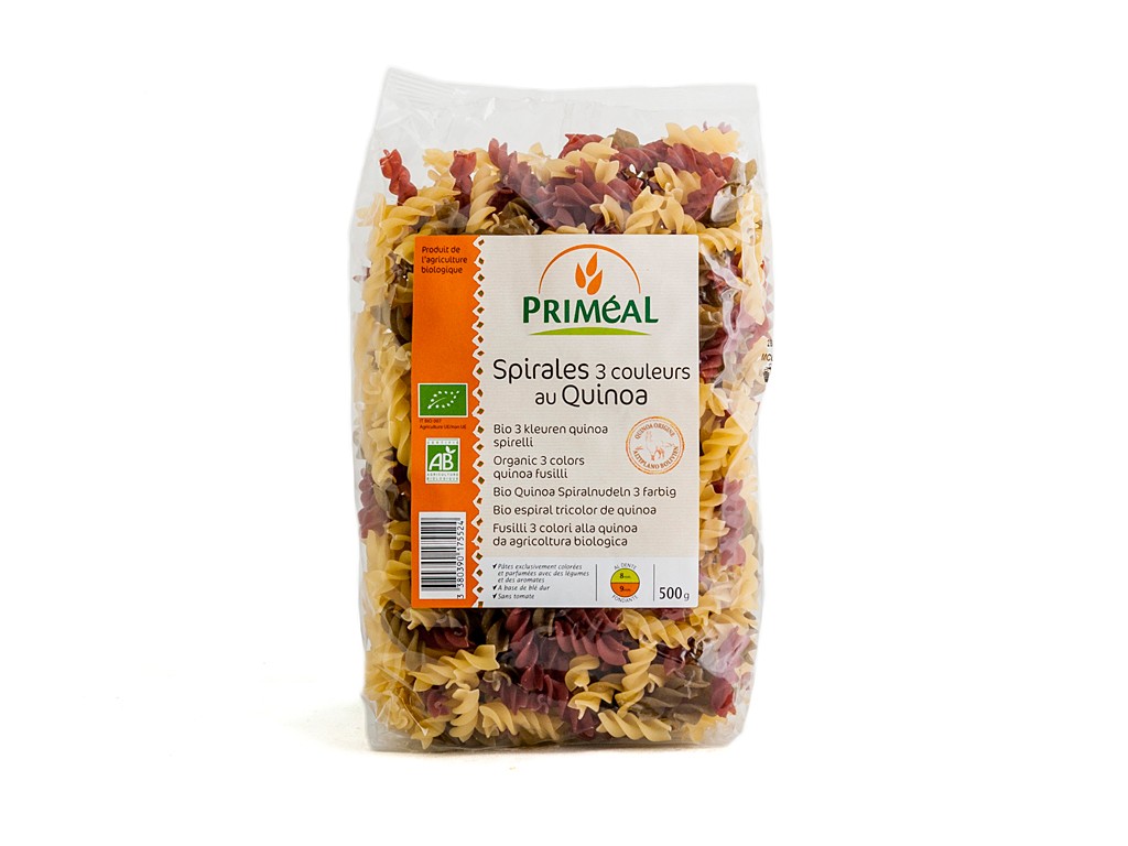 PRIMEAL SPIRALES 3 COULEURS AU QUINOA 500G