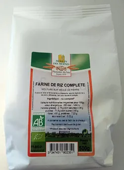 MOULIN DES MOINES FARINE DE RIZ COMPLETE 500G