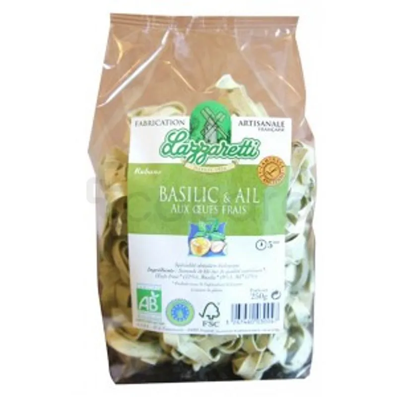LAZZARETTI BASILIC ET AIL AUX OEUFS FRAIS 250G