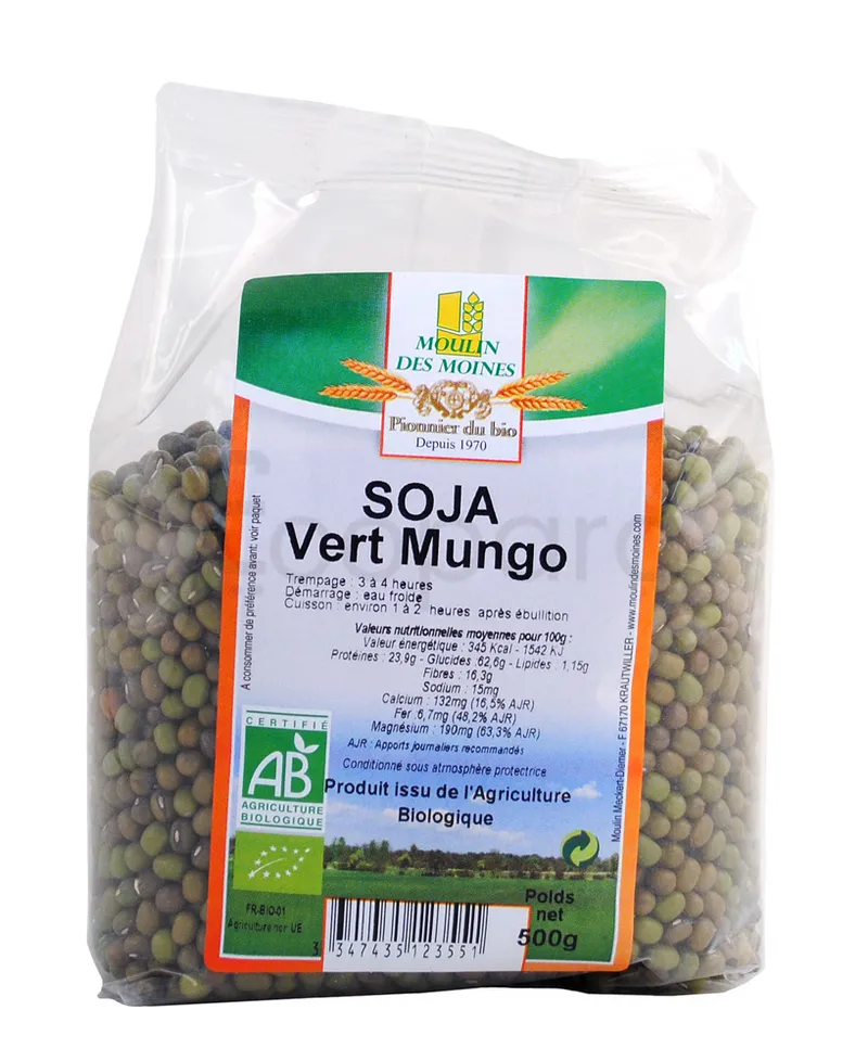 MOULIN DES MOINES SOJA VERT MUNGO 500G
