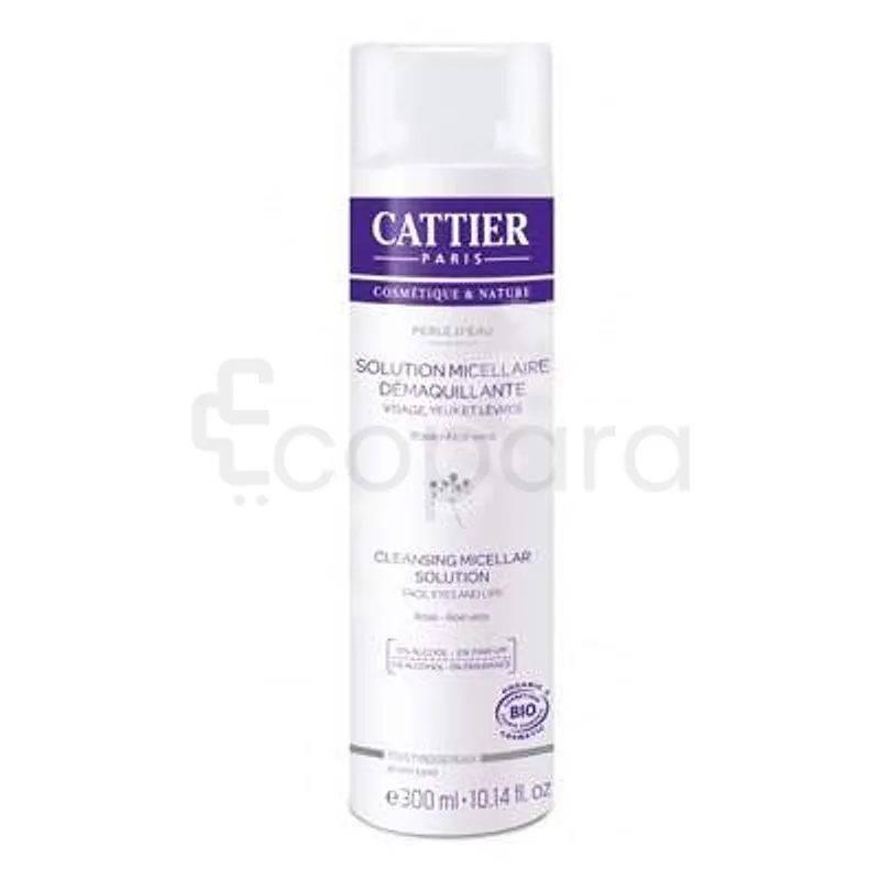 CATTIER PERLE D'EAU SOLUTION MICELLAIRE DEMAQUILLANTE ROSE ALOE-VARA 300ML