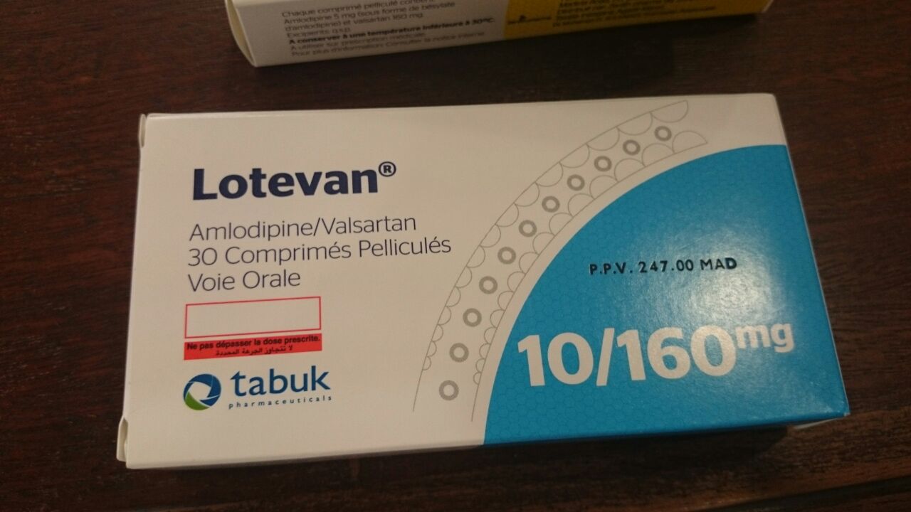 LOTEVAN 10MG/160MG BOITE DE 30 COMPRIMES PELLICULES