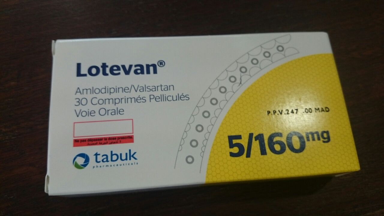 LOTEVAN 5MG/160MG BOITE DE 30 COMPRIMES PELLICULES