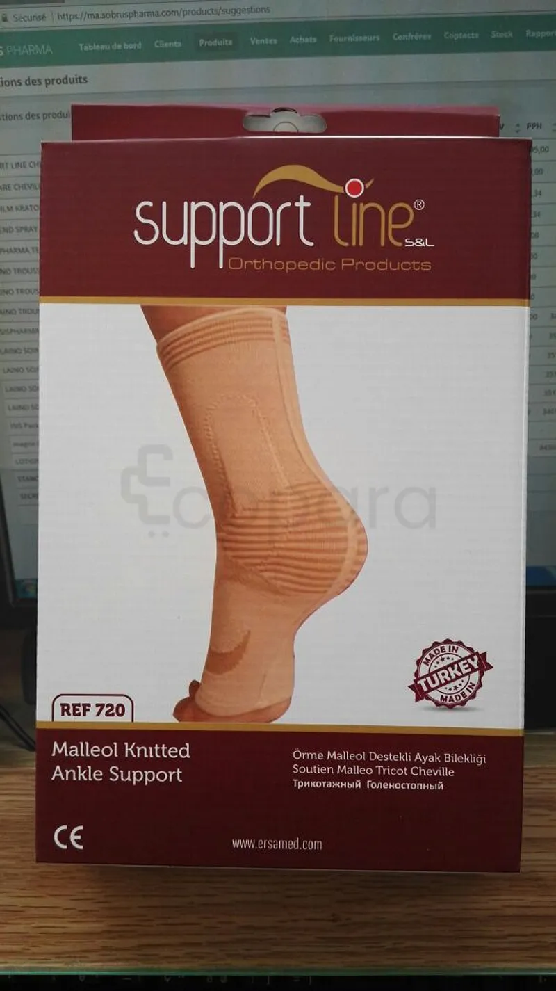 SUPPORT LINE CHEVILLÈRE MALLÉOLAIRE TISSÉE TAILLE S REFERENCE 720
