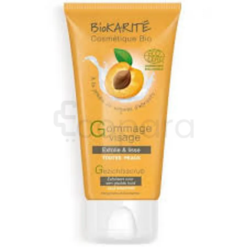 BIOKARITE BIO GOMMAGE VISAGE À LA POUDRE DE NOYAUX D'ABRICOTS 75ML