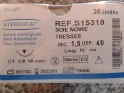 STERISILK 4/0 CT 3/8 18MM NOIR REFERENCE S15318