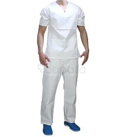 PYJAMA MEDICAL BLANCHE DEMI MANCHES TAILLE S REFERENCE PYJ-BL