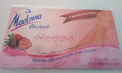 MADONNA CIRE FROIDE 8 BANDES CORPS + 12 BANDES VISAGE PARFUMEE A LA FRAISE