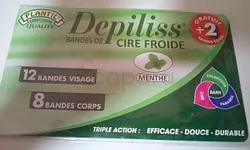 DEPILISS BANDES DE CIRE FROIDE MENTHE 12 BANDES VISAGE + 8 BANDES CORPS