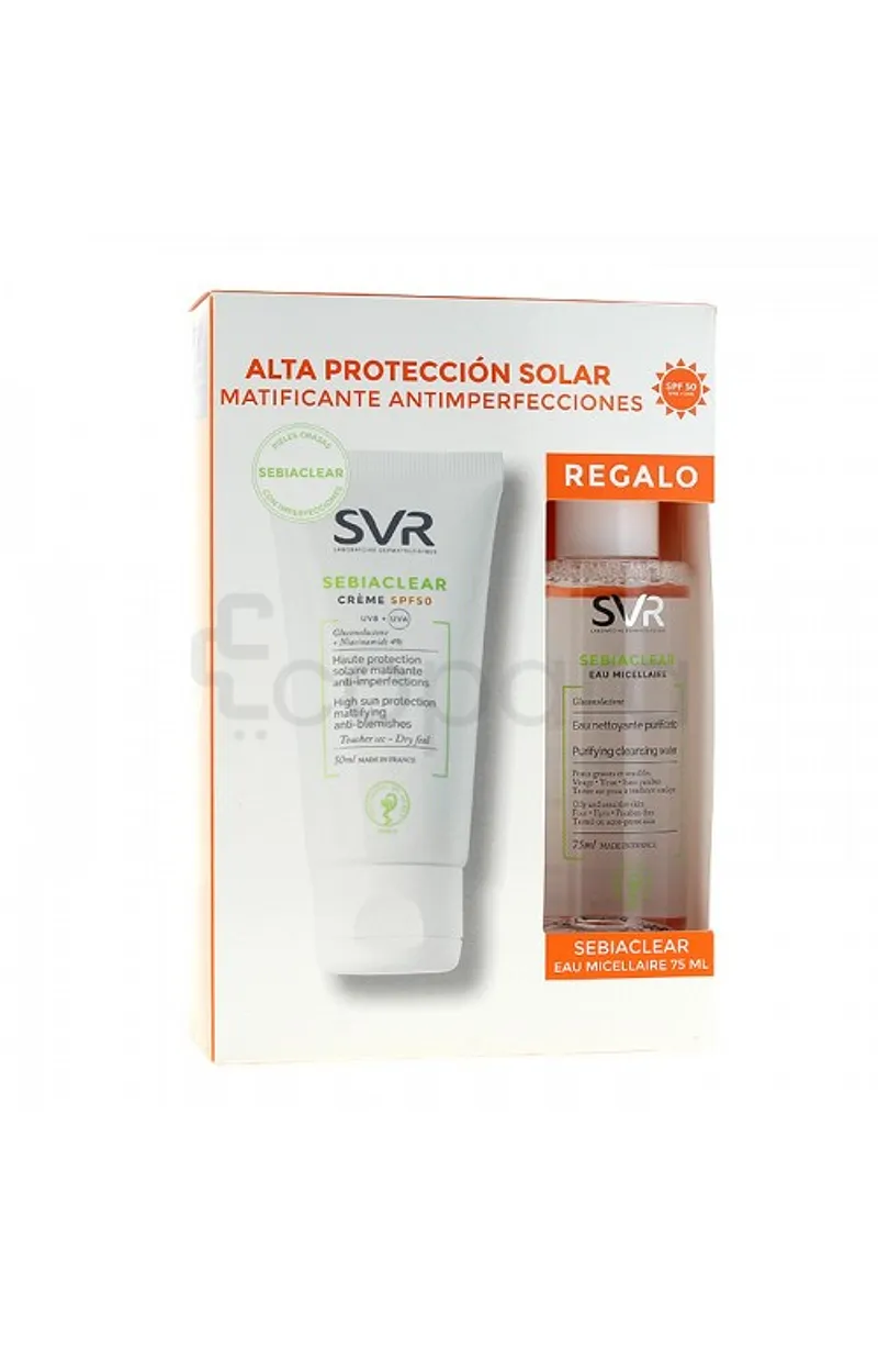 SVR SEBIACLEAR CREME SPF50 50ML + SEBIACLEAR EAU MICELLAIRE 75ML OFFERT