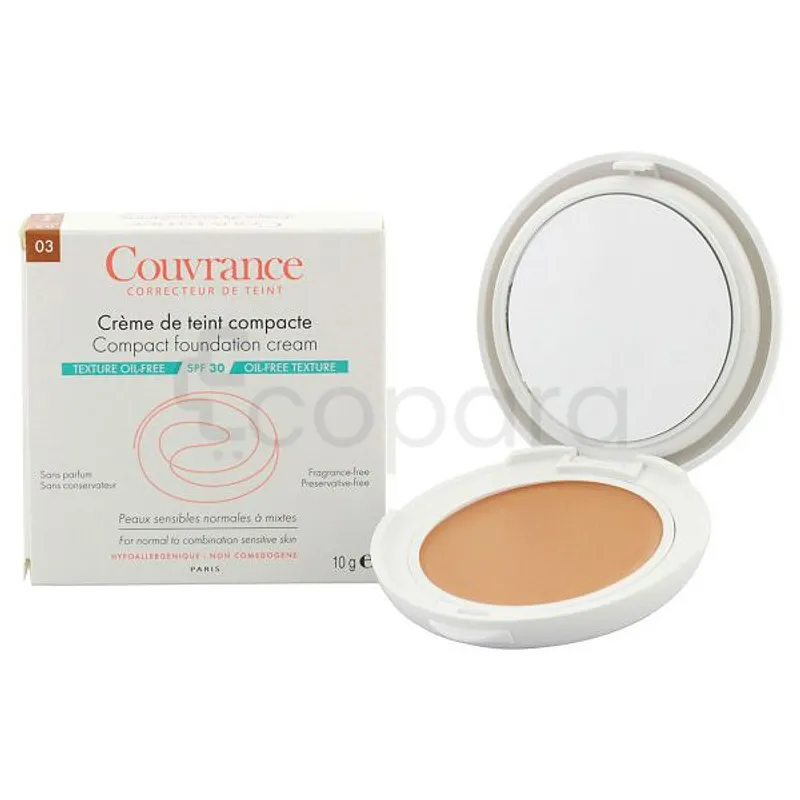 AVENE COUVRANCE CREME DE TEINT COMPACTE NUMERO 03 SABLE SPF30 PEAUX NORMALES A MIXTES 10G