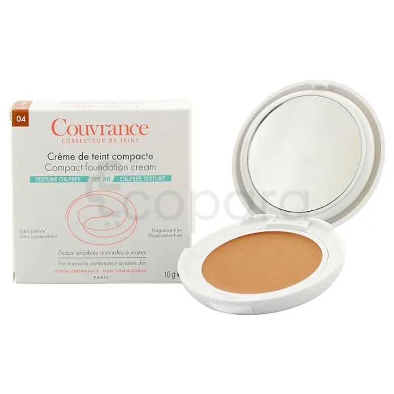 AVENE COUVRANCE CREME DE TEINT COMPACTE NUMERO 04 MIEL SPF30 PEAUX NORMALES A MIXTES 10G