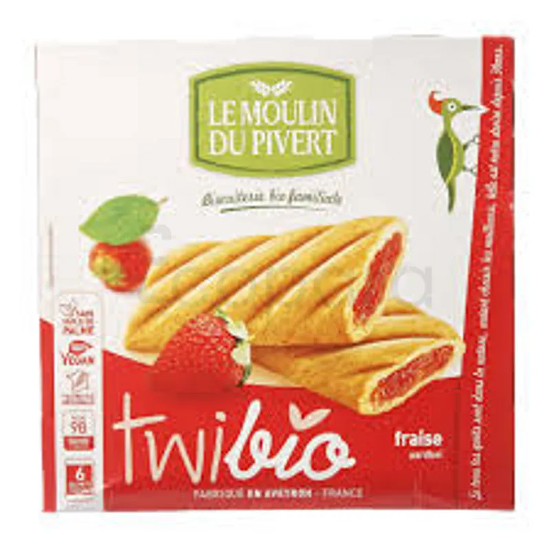 LE MOULIN DU PIVERT TWIBIO AU FRAISE BOITE DE 6 ETUIS 150G