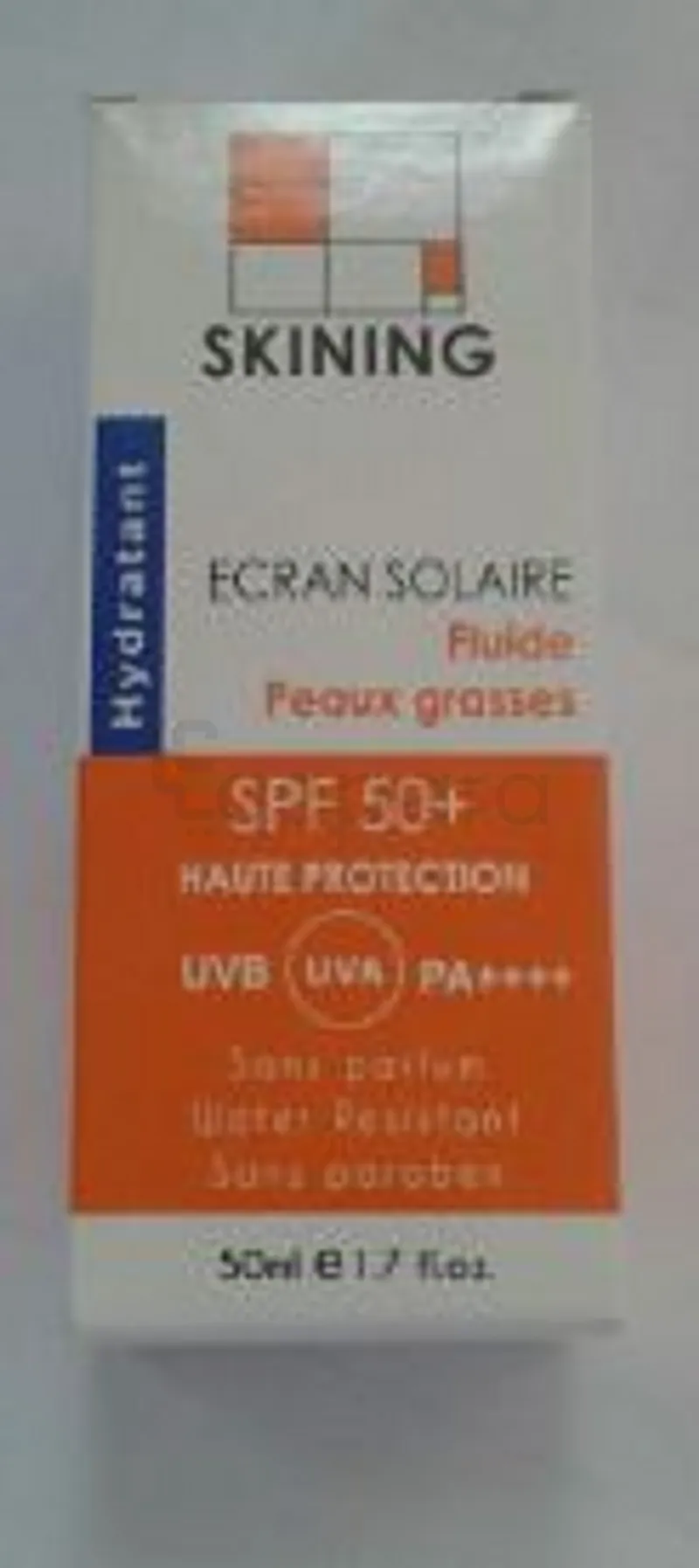 SKINING ECRAN SOLAIRE HYDRATANT FLUIDE PEAUX GRASSES SPF50+ 50ML