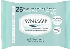 BYPHASSE SOIN DE VISAGE LINGETTES DEMAQUILLANTE VISAGE-YEUX A L'ALOE VERA BOITE DE 25
