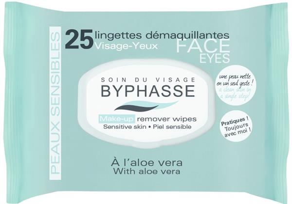 BYPHASSE SOIN DE VISAGE LINGETTES DEMAQUILLANTE VISAGE-YEUX A L'ALOE VERA BOITE DE 25