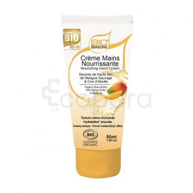 BIO SEASONS BS CREME MAINS NOURRISSANTE BEURRES DE KARITE BIO DE MANGUE SAUVAGE ET CIRE D'ABEILLE 50ML
