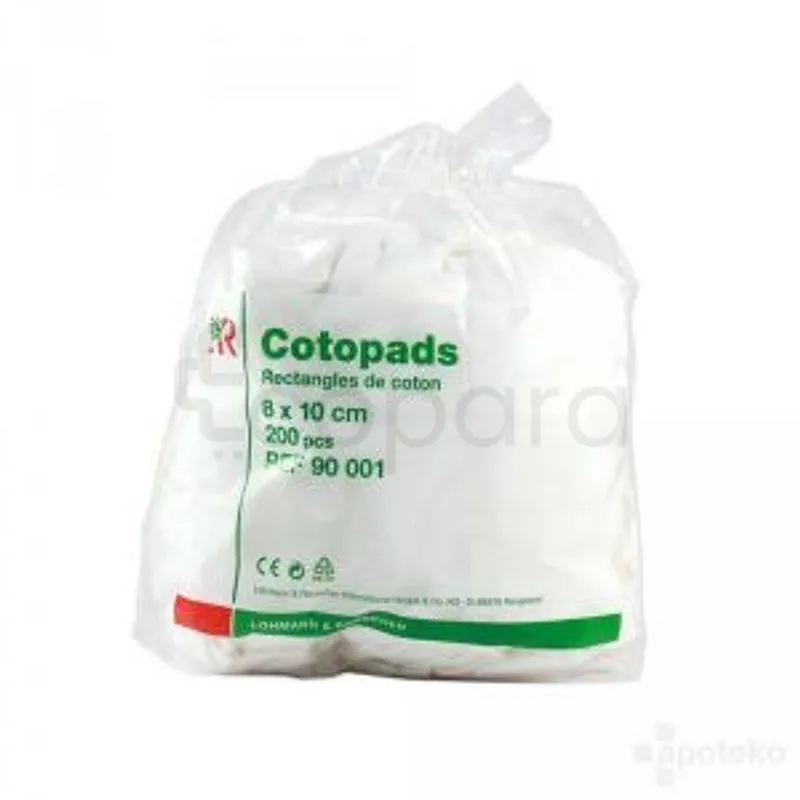 LOHMANN ET RAUSCHER LR COTOPADS RECTANGLES COTON 8CM*10CM SACHET BOITE DE 200