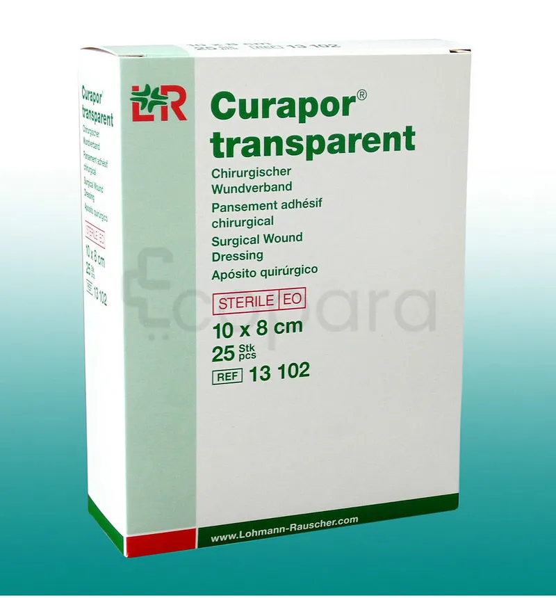 LOHMANN ET RAUSCHER LR CURAPOR TRANSPARENT STERILE POST CHIRURGICAL 8CM*10CM BOITE DE 25 REFERENCE 13102