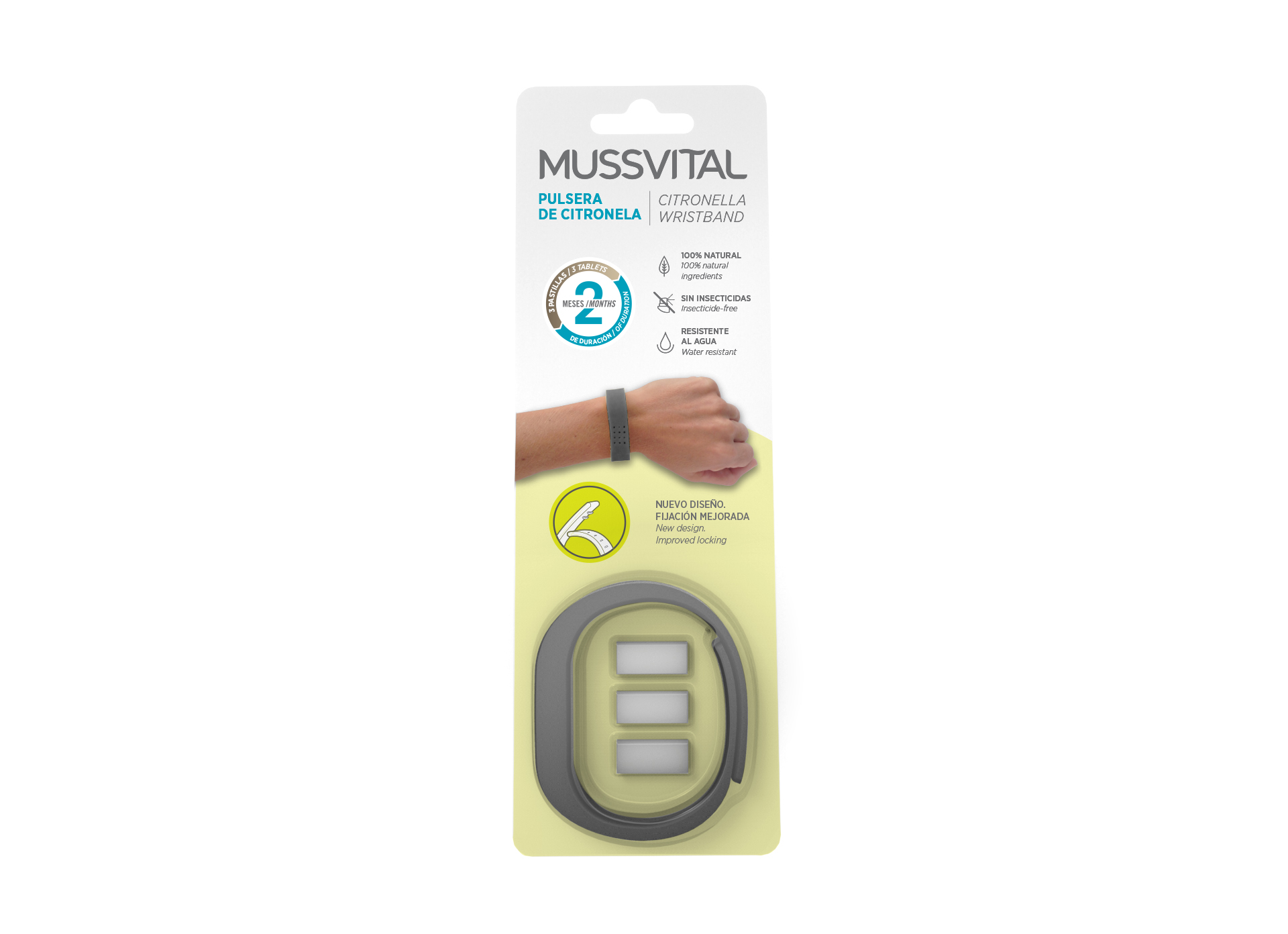 MUSSVITAL BRACELET ANTIMOUSTIQUES ADULTE GRIS