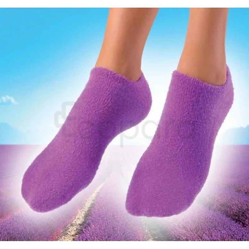 LOCAMED CHAUSSON AVEC INTERIEUR GEL HYDRATANT JOJOBA ET LAVANDE VIOLET PAIRE REFERENCE CP8601